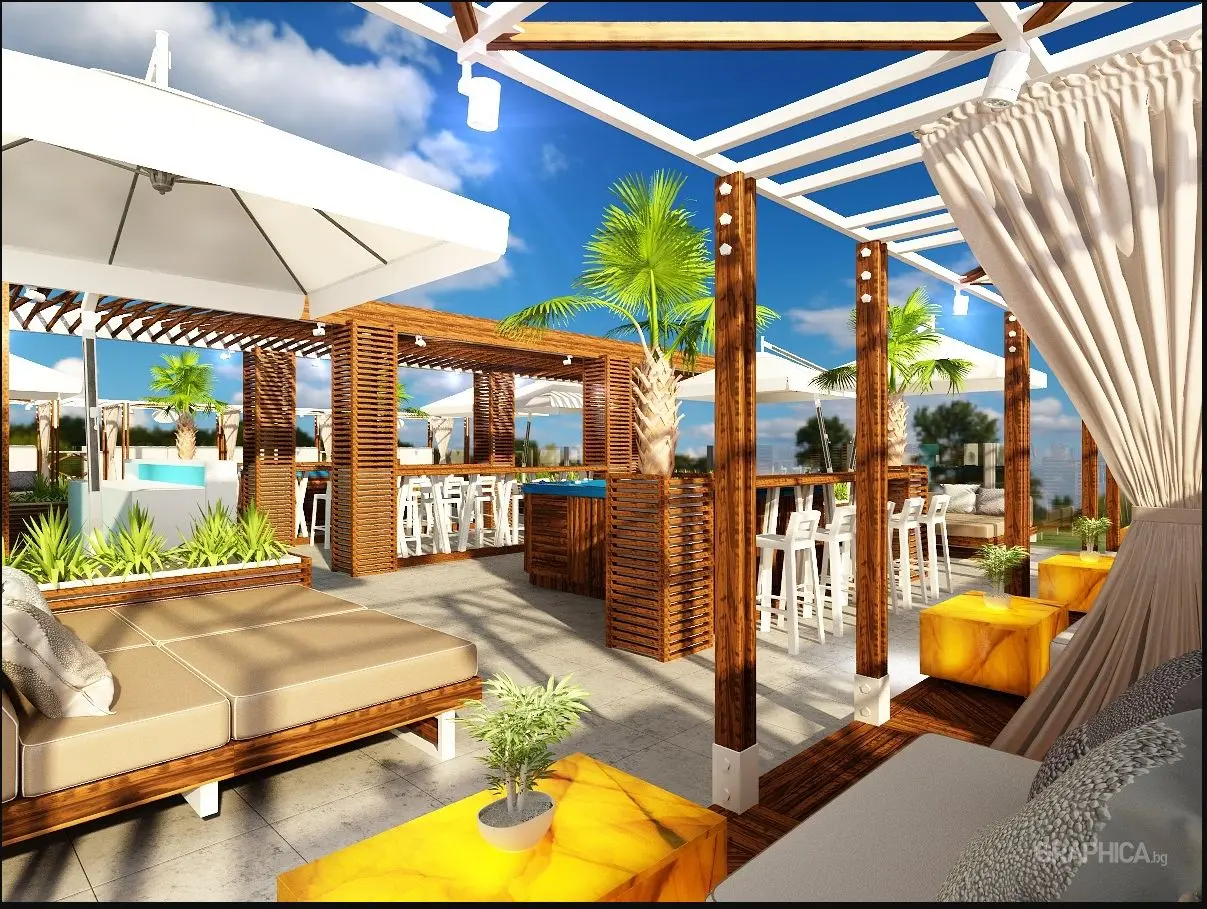 Барът на покрива на 103° Hotel & SPA